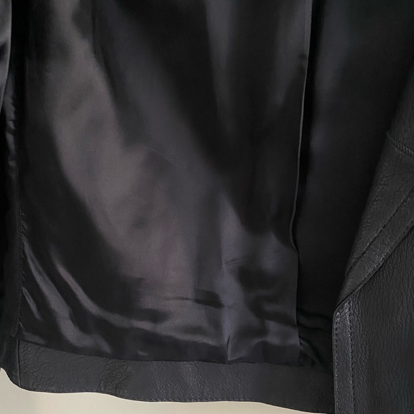 Massimo Dutti Blue Leather Jacket Size XS - Picture 11 of 13
